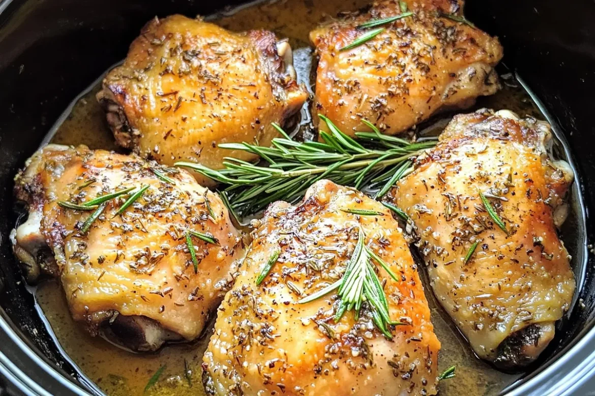 Chicken Thighs Rosemary Crock Pot Recipe for Effortless Flavor