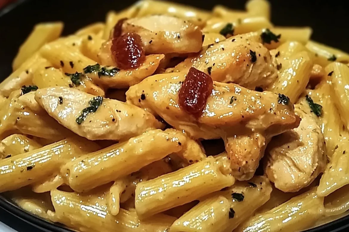 Romantic Chicken Pasta Delight Plated