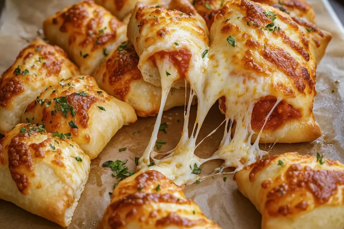 Irresistibly Cheesy Homemade Pizza Rolls Freshly Baked