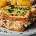 Savory Air Fryer Tuna Melt on Plate