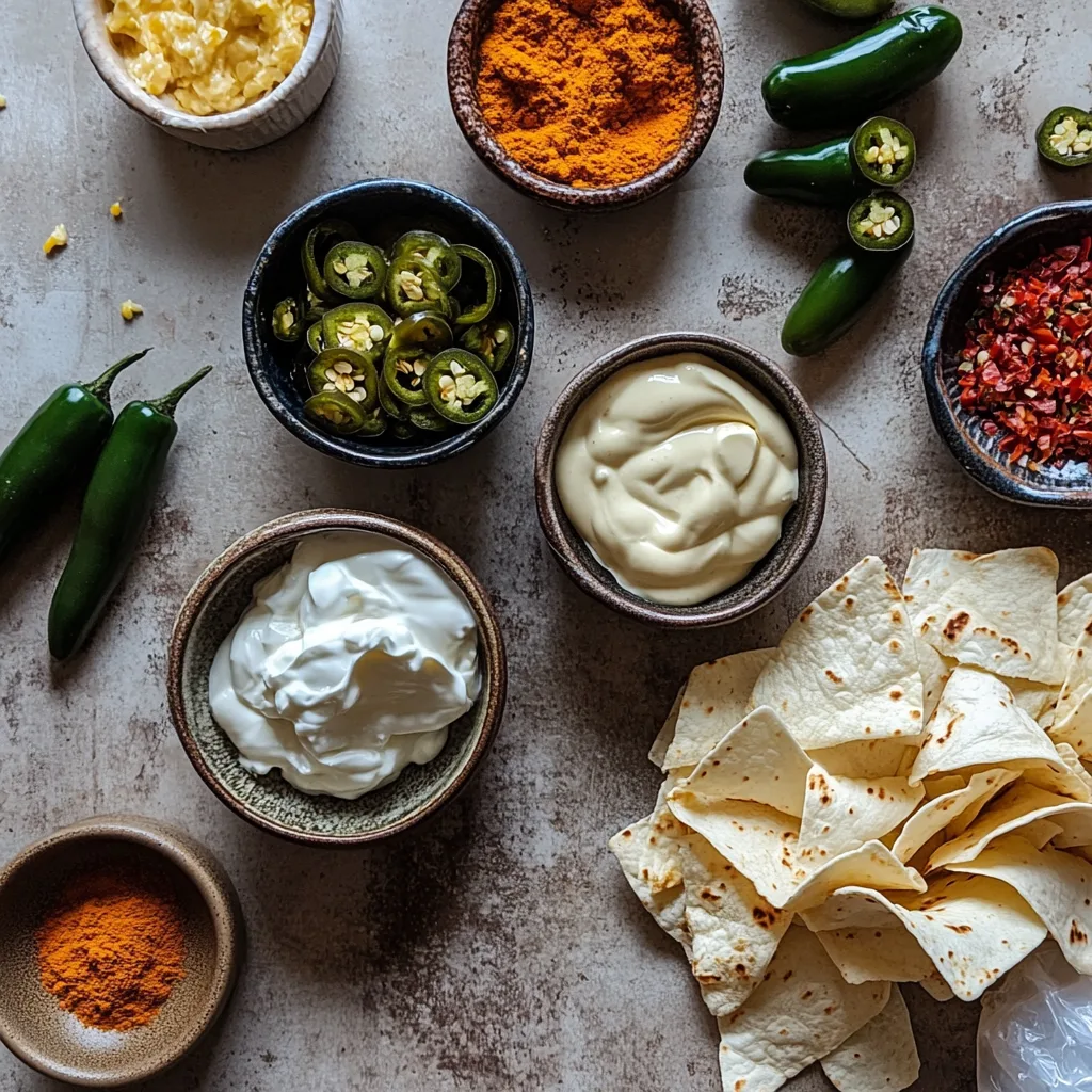 Taco Bell quesadilla sauce ingredients laid out on a table